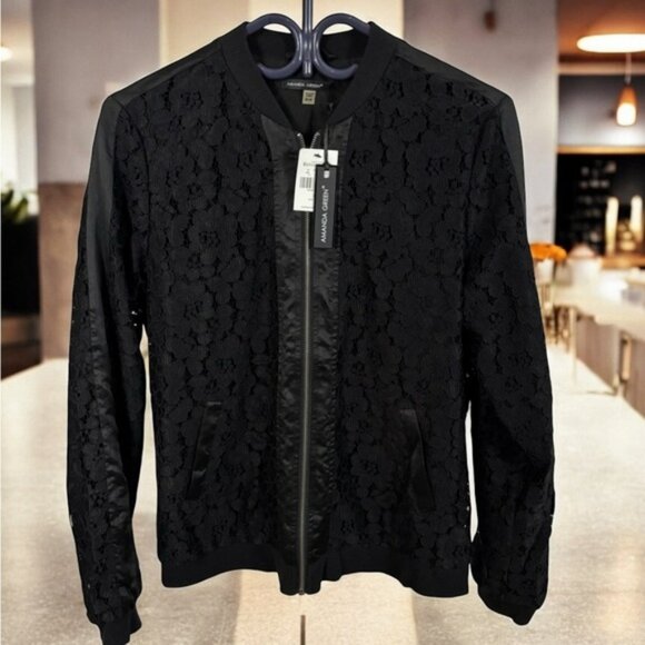 👛 (ANY 2/$30) NWT NORTHERN REFLECTIONS Amanda Green Jacket, lace cutouts - Picture 1 of 6